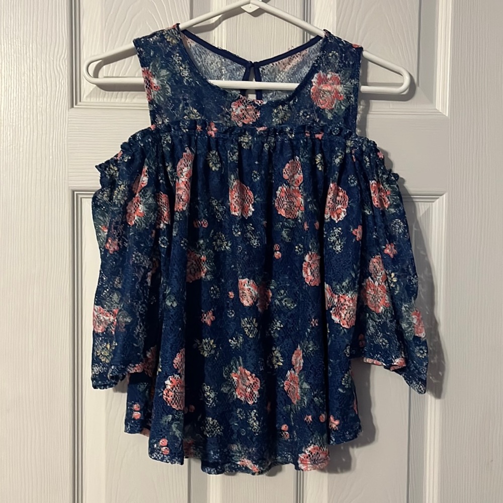 Floral Cold Shoulder Blouse
